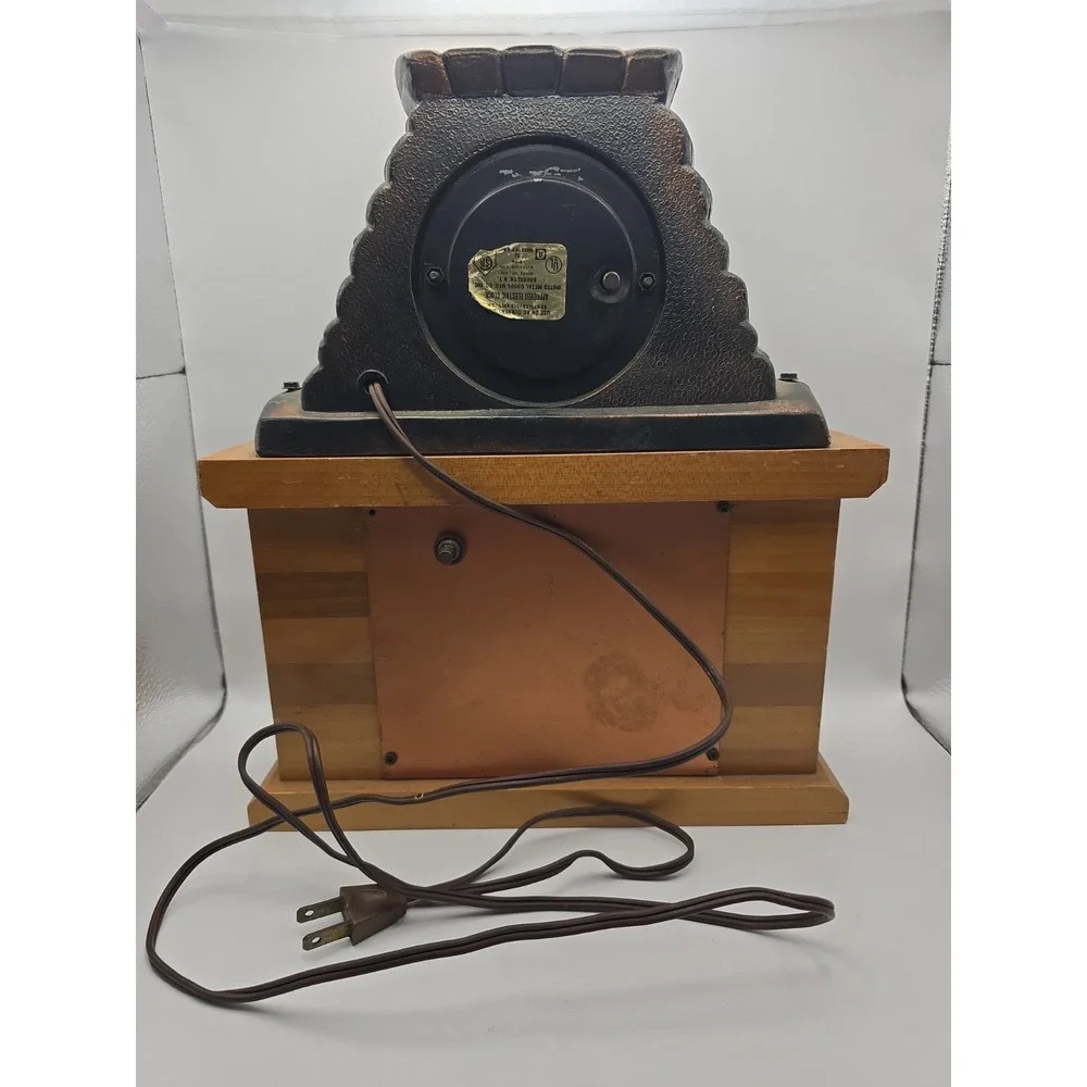 United Clock Corp. Hearth Roosters Lighted Motion Fireplace Clock Model 402